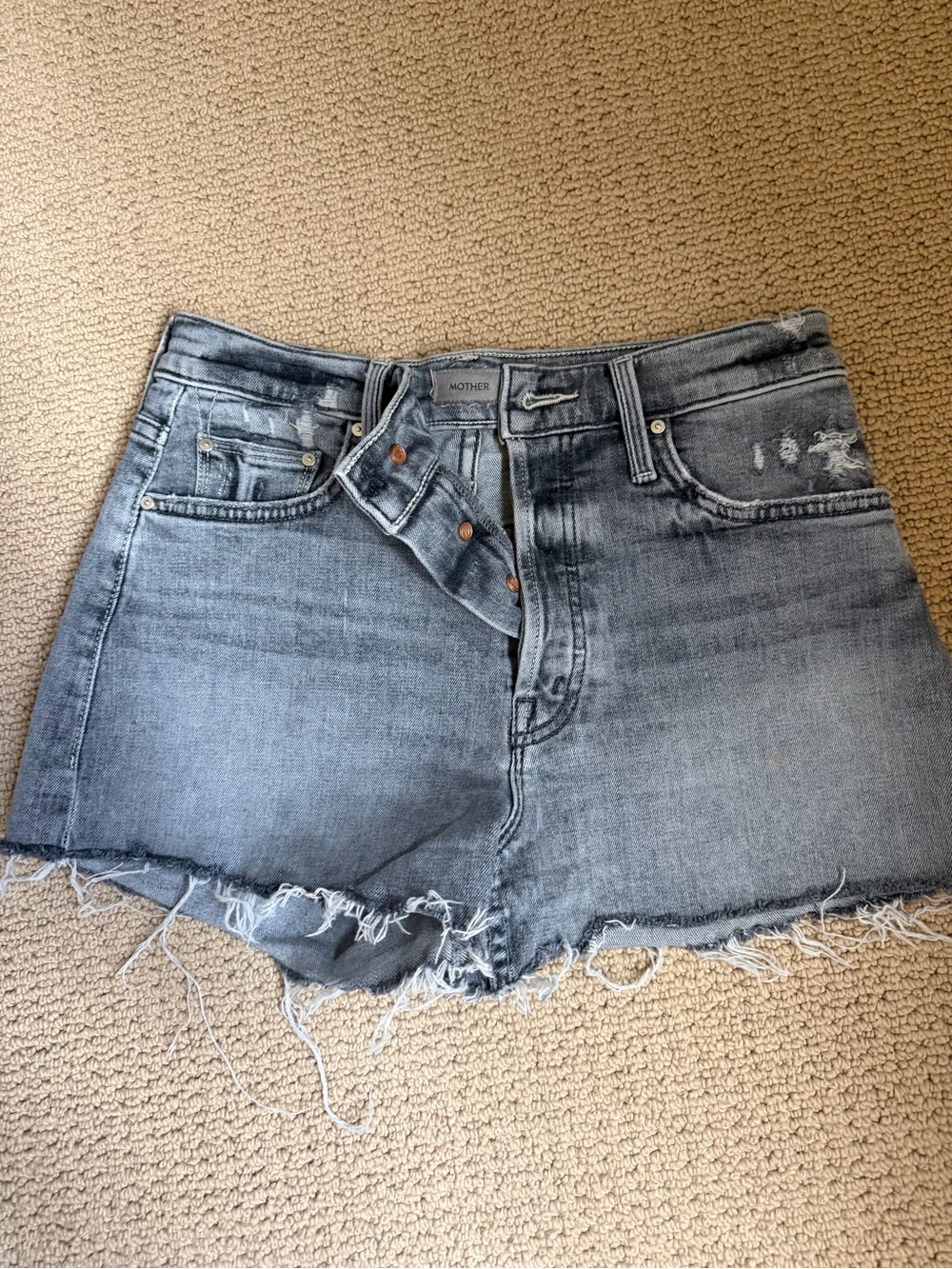 MOTHER Gray Denim Jean Shorts - Picture 3 of 5